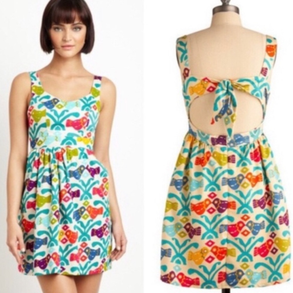 Judith March Colorful Patterned Mini Dress
